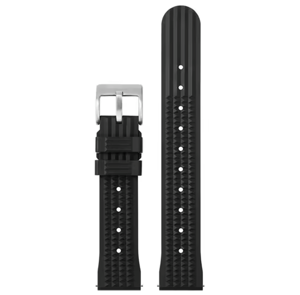 Strap - Bracelet Hydro Caoutchouc noir - 20mm